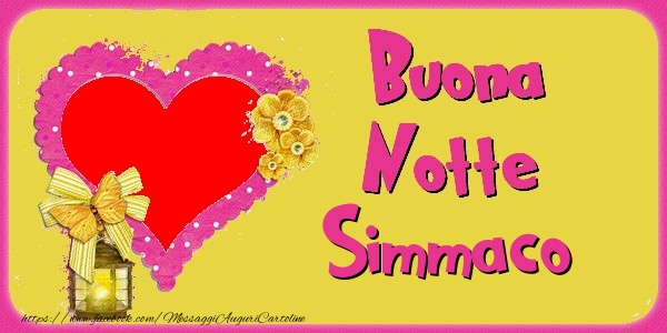 Cartoline di buonanotte - Cuore & Fiori & 1 Foto & Cornice Foto | Buona Notte Simmaco
