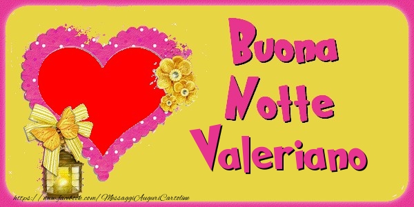 Cartoline di buonanotte - Cuore & Fiori & 1 Foto & Cornice Foto | Buona Notte Valeriano