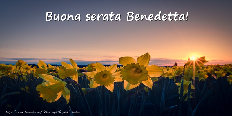 Cartoline di buonasera -  Fiori: Buona serata Benedetta!