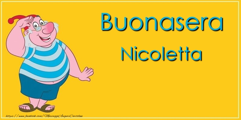 Cartoline di buonasera - Buonasera Nicoletta