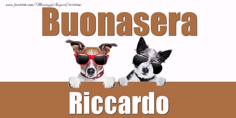 Cartoline di buonasera - Buonasera Riccardo