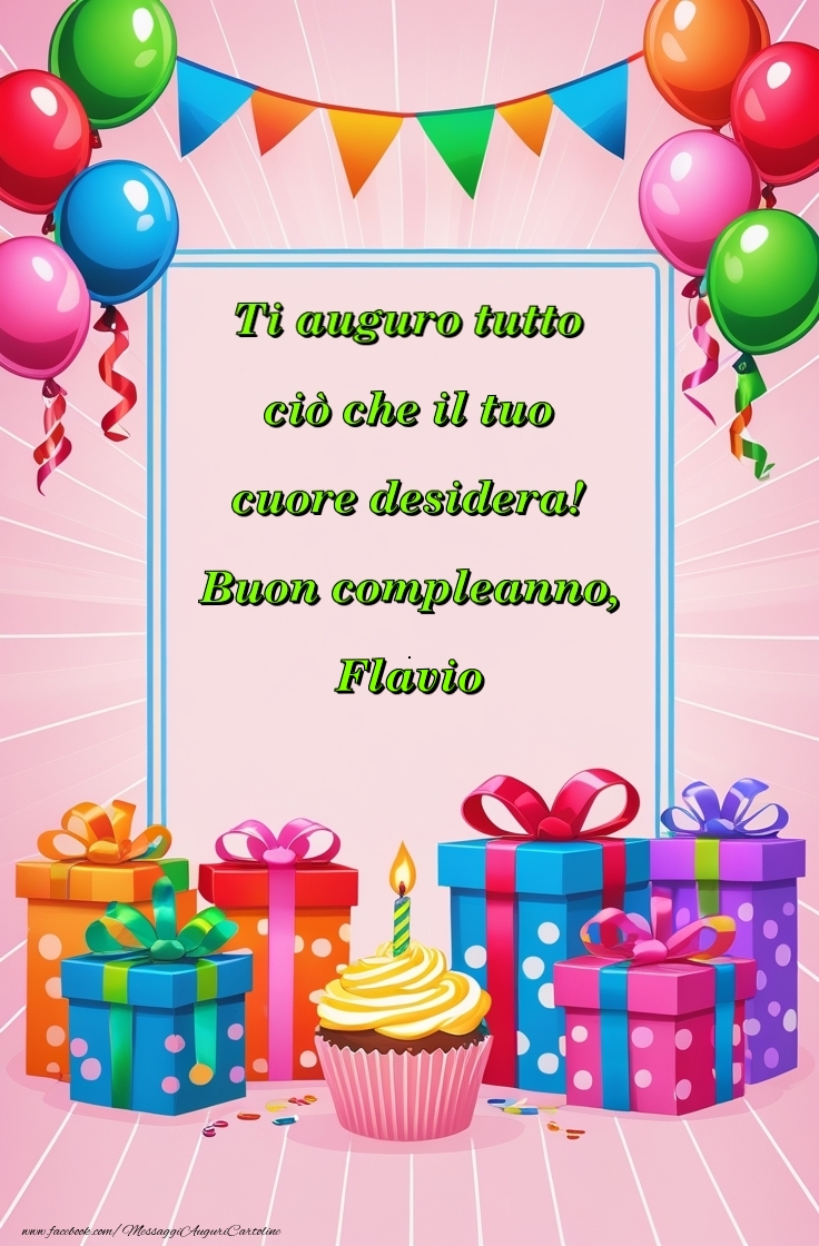 Cartoline di compleanno - Ti auguro tutto  ciò che il tuo  cuore desidera