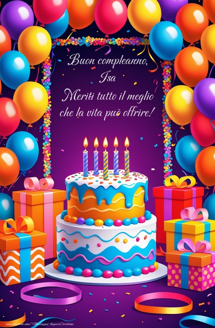 Cartoline di compleanno - Palloncini & Regalo & Torta | Buon compleanno