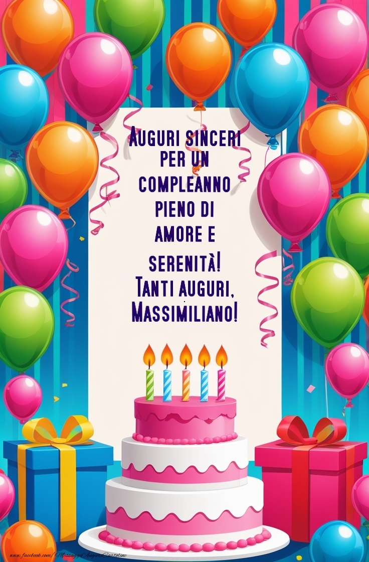 Cartoline di compleanno - Auguri sinceri per un compleanno pieno di amore e serenità