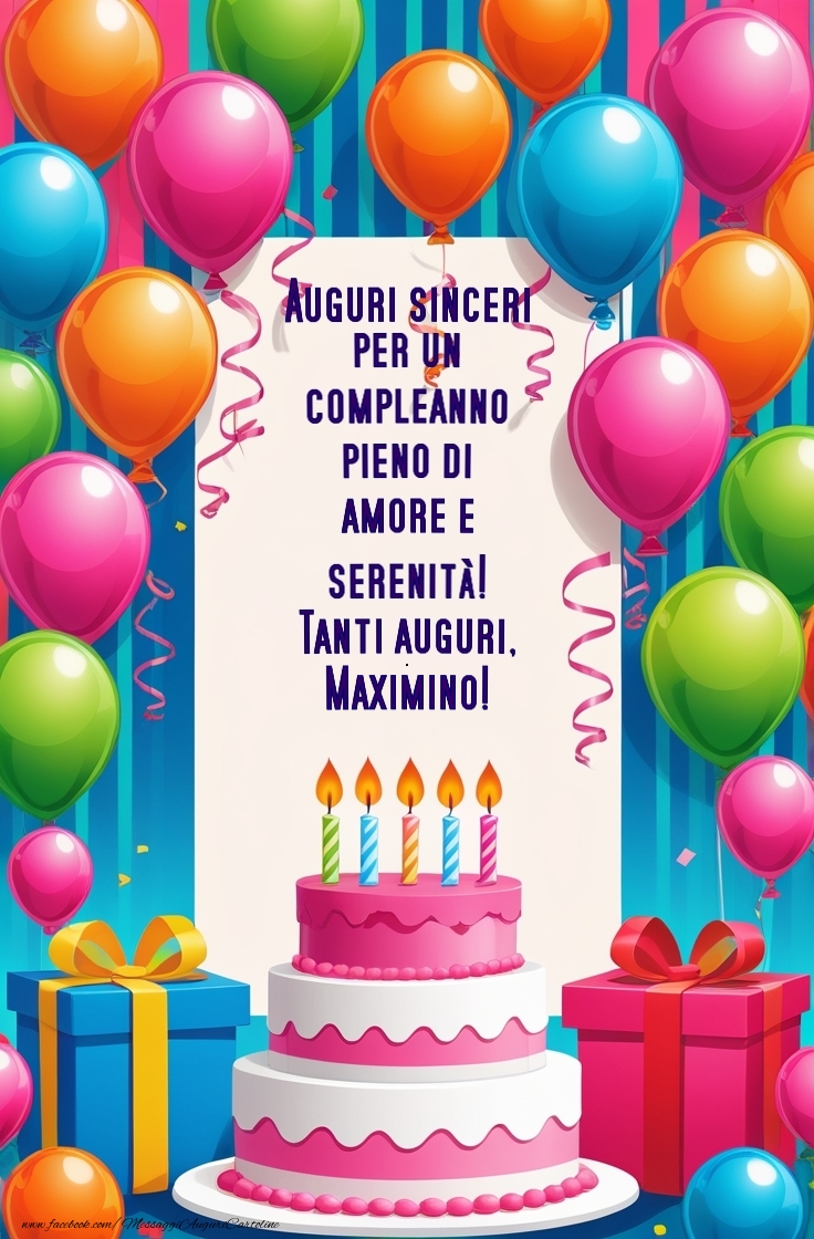 Cartoline di compleanno - Auguri sinceri per un compleanno pieno di amore e serenità