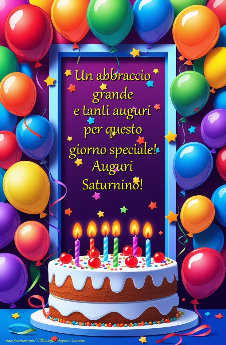 Cartoline di compleanno - Palloncini & Torta | Un abbraccio  grande  e tanti auguri
