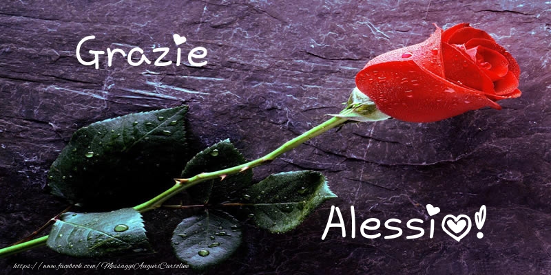 Cartoline di grazie - Rose | Grazie Alessio!