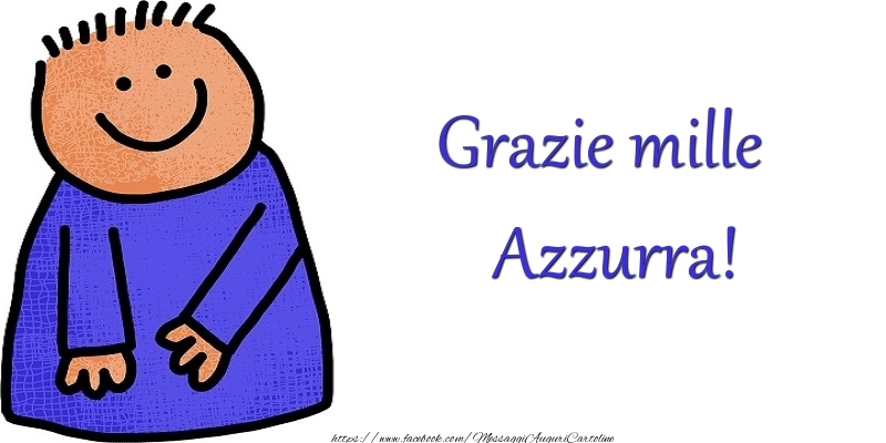 Cartoline di grazie - Grazie Azzurra