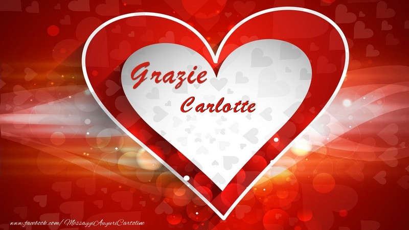 Cartoline di grazie - Cuore | Grazie Carlotte