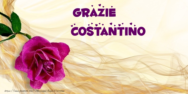 Cartoline di grazie - Fiori | Grazie Costantino