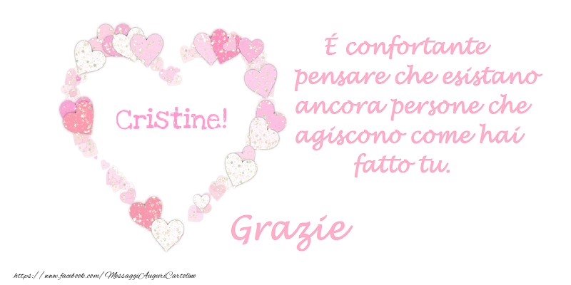 Cartoline di grazie - Grazie Cristine