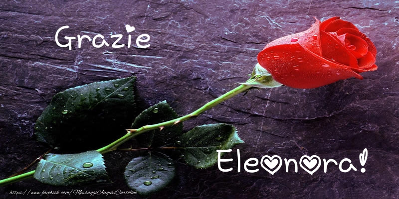 Cartoline di grazie - Rose | Grazie Eleonora!