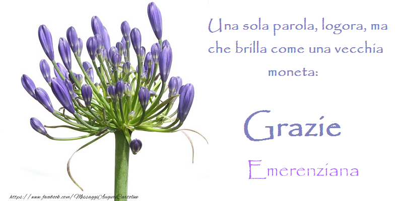 Cartoline di grazie - Grazie Emerenziana
