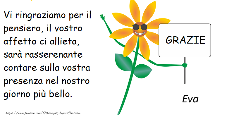 Cartoline di grazie - vi ringrazio Eva
