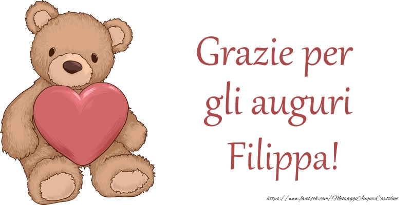 Cartoline di grazie - Grazie per gli auguri Filippa!