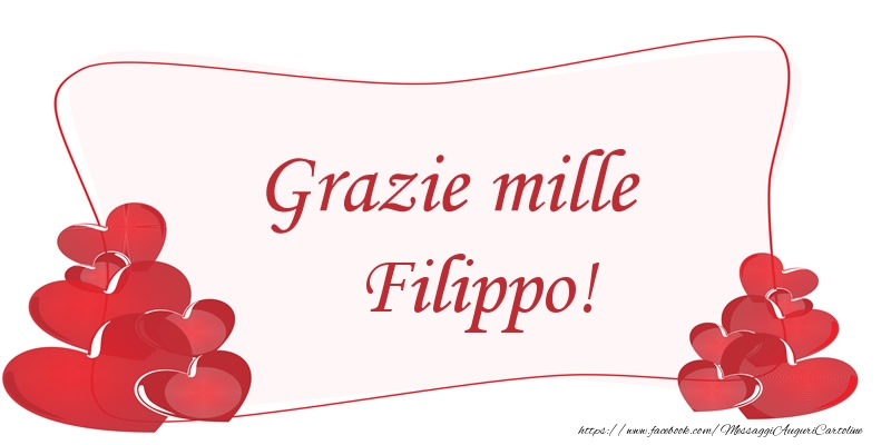 Cartoline di grazie - Grazie mille Filippo!