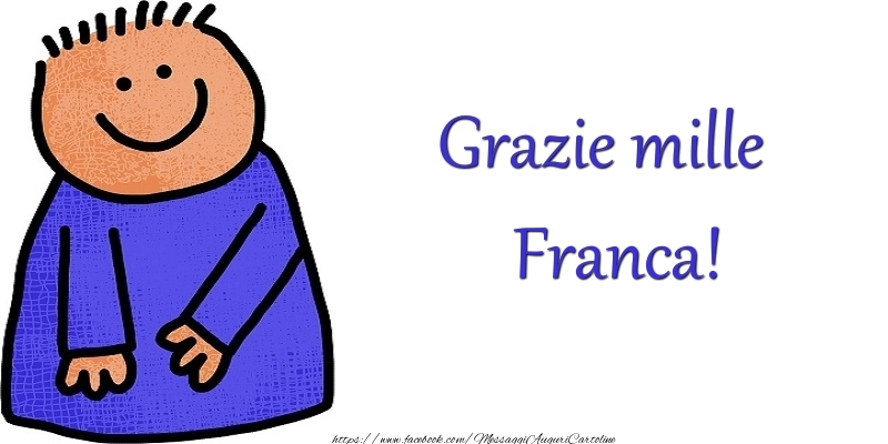 Cartoline di grazie - Grazie Franca