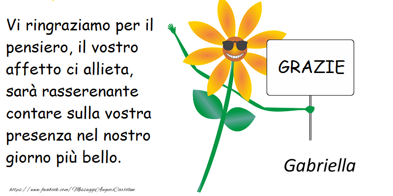 Cartoline di grazie - vi ringrazio Gabriella
