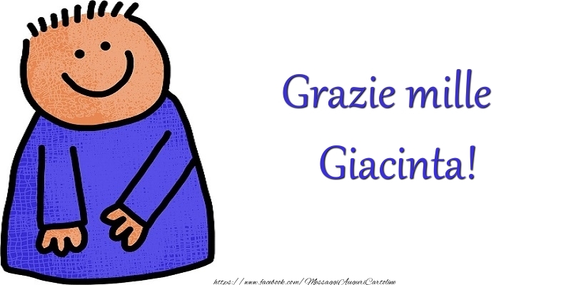 Cartoline di grazie - Grazie Giacinta