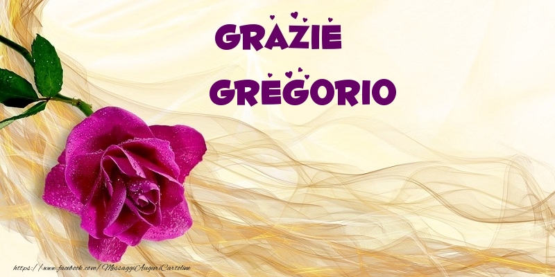 Cartoline di grazie - Fiori | Grazie Gregorio