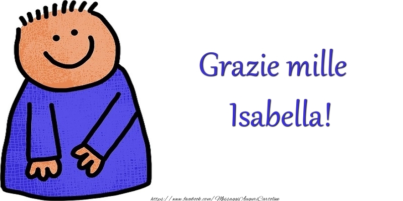Cartoline di grazie - Grazie Isabella