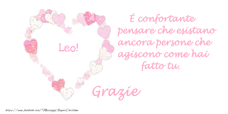 Cartoline di grazie - Cuore | Grazie Leo