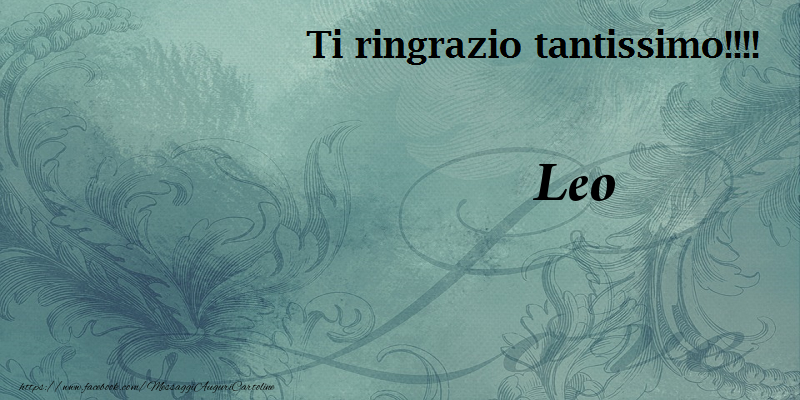 Cartoline di grazie - Ti ringrazzio Leo