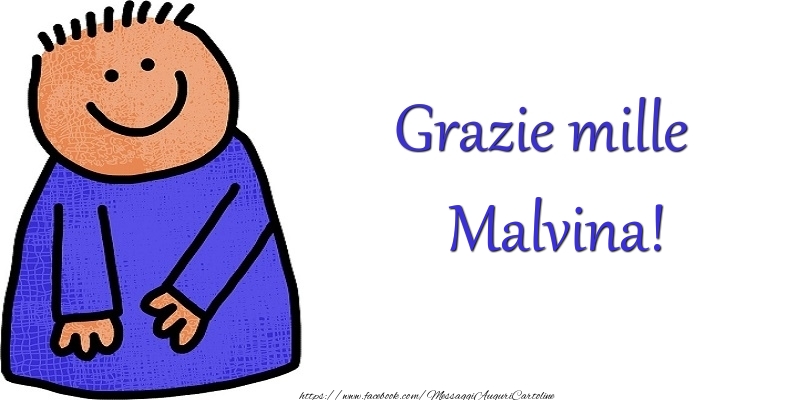 Cartoline di grazie - Grazie Malvina