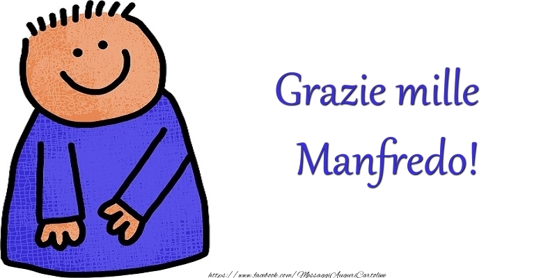 Cartoline di grazie - Grazie Manfredo
