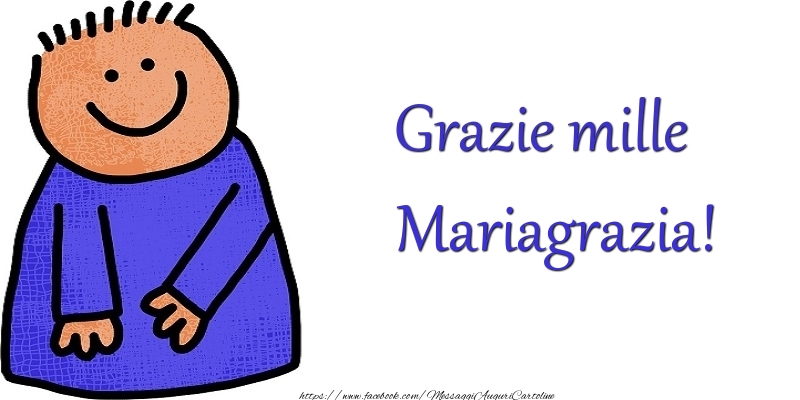 Cartoline di grazie - Grazie Mariagrazia