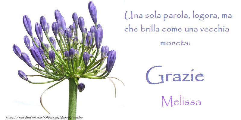 Cartoline di grazie - Grazie Melissa