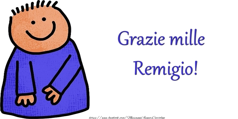 Cartoline di grazie - Grazie Remigio