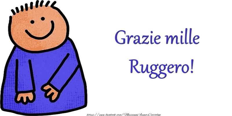 Cartoline di grazie - Grazie Ruggero