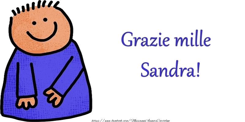 Cartoline di grazie - Grazie Sandra