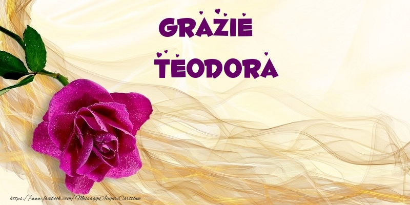 Cartoline di grazie - Fiori | Grazie Teodora