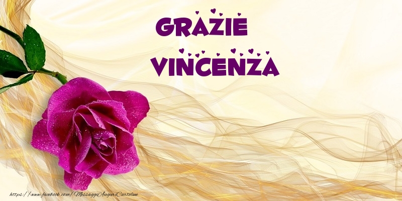 Cartoline di grazie - Fiori | Grazie Vincenza