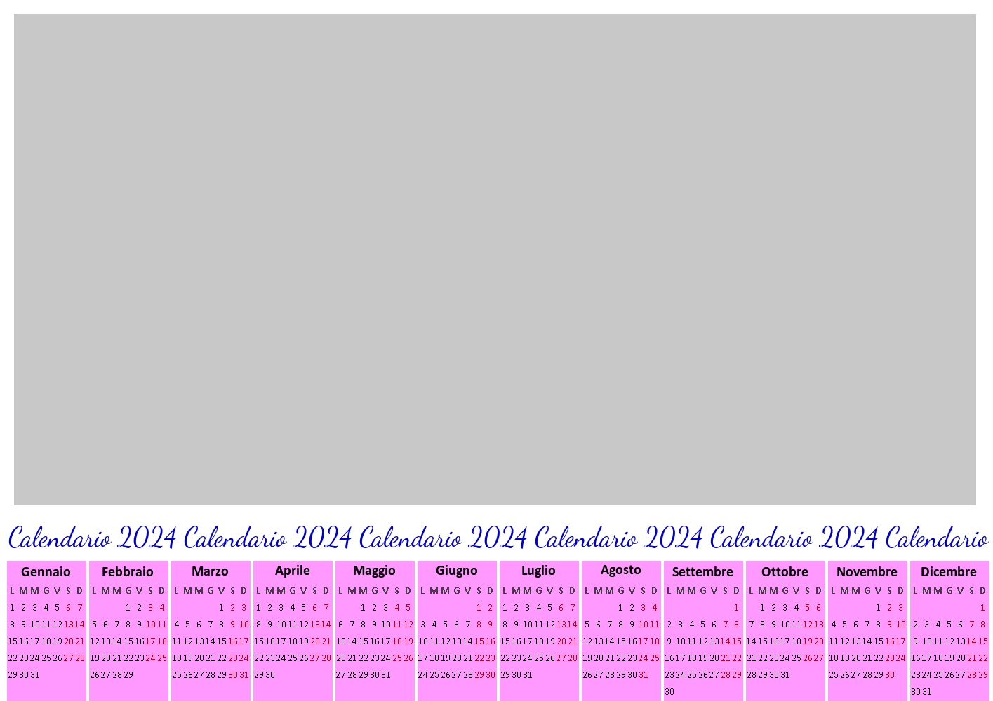 Cartoline personalizzate calendari - Calendario classico 2024 con un'immagine