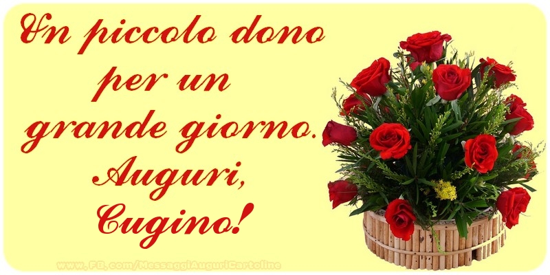 Cartoline di auguri per Cugino - Un piccolo dono per un  grande giorno. Auguri, cugino