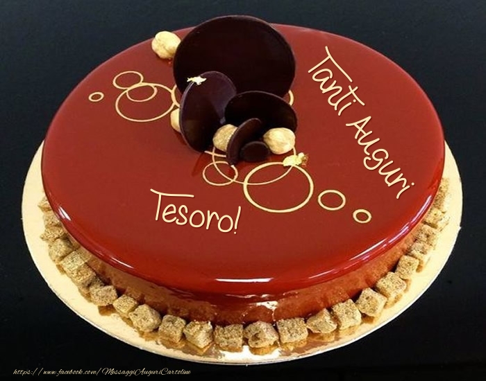 Cartoline di auguri per Fidanzato - Tanti Auguri tesoro! - Torta