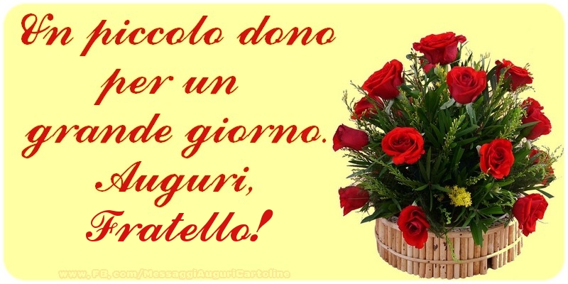 Cartoline di auguri per Fratello - Un piccolo dono per un  grande giorno. Auguri, fratello