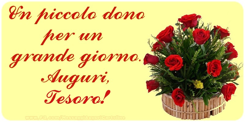 Cartoline di auguri per Moglie - Un piccolo dono per un  grande giorno. Auguri, tesoro