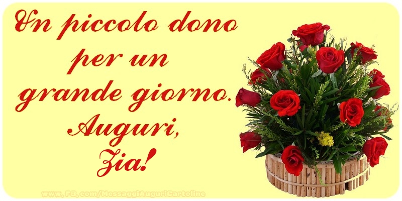 Cartoline di auguri per Zia - Un piccolo dono per un  grande giorno. Auguri, zia
