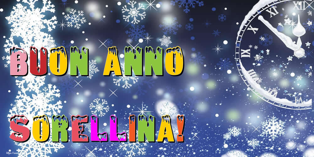 Cartoline di Buon Anno per Sorella - Buon Anno sorellina!