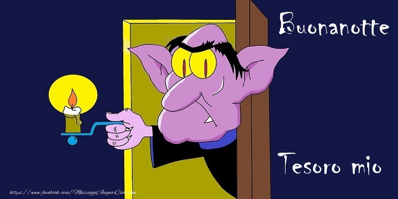 Cartoline di buonanotte per Marito - Buonanotte tesoro mio