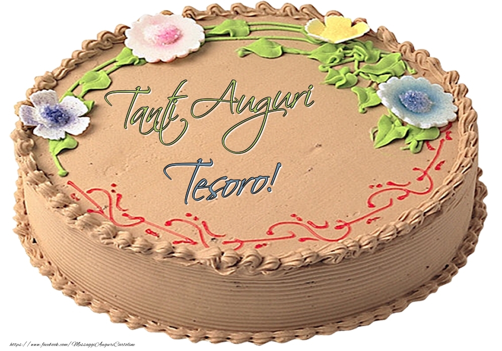 Cartoline di compleanno per Fidanzata - Tesoro - Tanti Auguri! - Torta