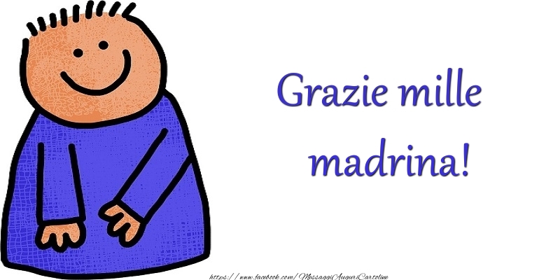 Cartoline di grazie per Madrina - Grazie madrina