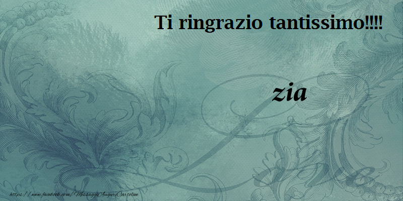 Cartoline di grazie per Zia - Ti ringrazzio zia