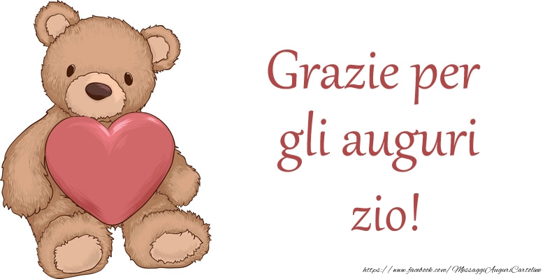 Cartoline di grazie per Zio - Grazie per gli auguri zio!