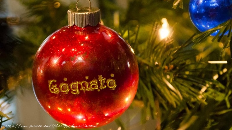 Cartoline di Natale per Cognato - Il tuo nome sul globo di Natale cognato