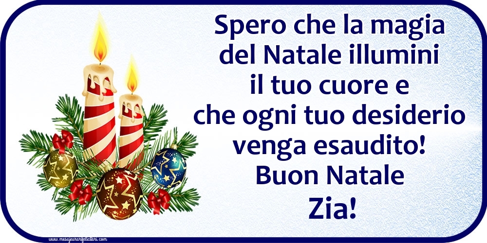 Cartoline di Natale per Zia - Buon Natale zia!